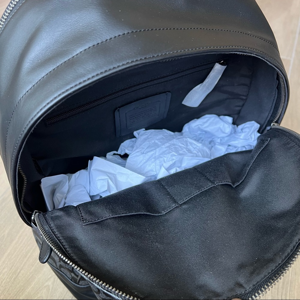 Coach West Backpack In Signature Canvas With Varsity Stripe - Picture 9 of 11